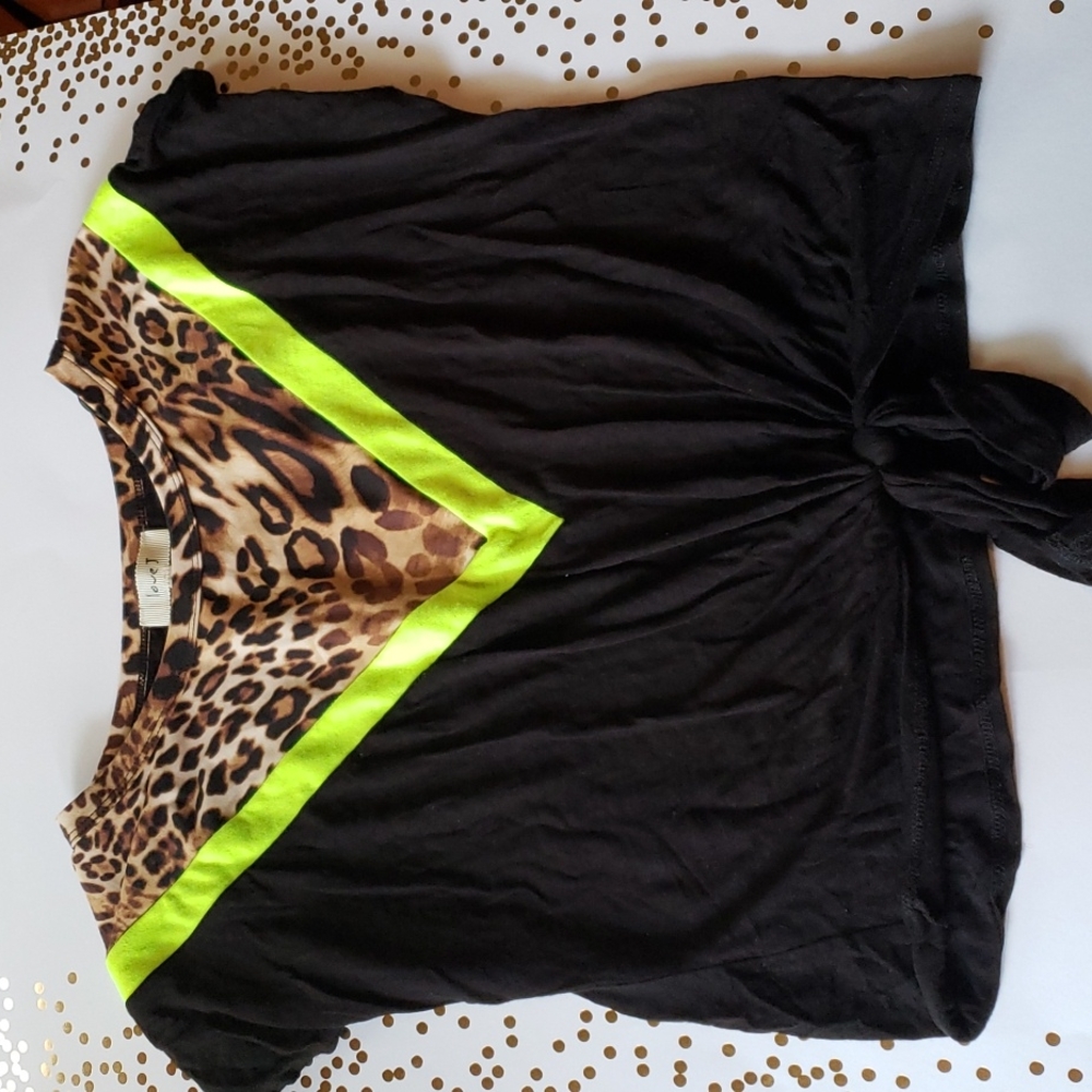 Ladies leopard print multi top